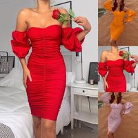 Ladies Summer Fashion Strapless Sexy Solid Color Pleated Dress main image 2