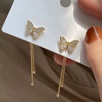 Fashion Butterfly Tassel Long Earrings main image 6