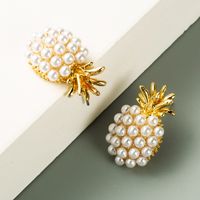 Korean Fashion Pineapple Shape Pearl Earrings main image 5