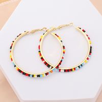 Simple Colorful Beads Square Earrings main image 1