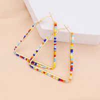 Simple Colorful Beads Square Earrings main image 5