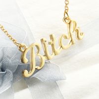 Simple Letter Stitching Word Pendant Necklace main image 3