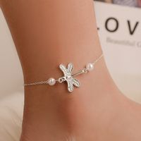 Fashion Cute Animal Dragonfly Pearl Anklet Wholesale main image 1