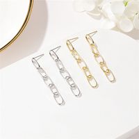 Simple Geometric Tassel Metal Chain Earrings Wholesale main image 4