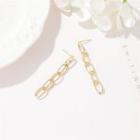 Simple Geometric Tassel Metal Chain Earrings Wholesale main image 5