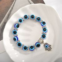 Retro Blue Eye Fatima's Hand Beads Bracelet main image 3