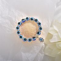 Pulsera De Cuentas De Mano De Fátima Con Ojo Azul Retro main image 5