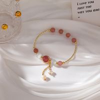 Special-shaped Pearl Strawberry Crystal Beaded Bracelet main image 4