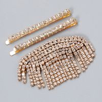 Fashion Full Diamond Tassel Hairpin Set main image 4