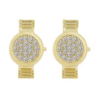 Hip-hop Alloy Diamond-studded Dial Earrings main image 2