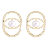 Fashion Geometric Hollow Eye Pearl Earrings main image 6