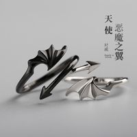 Korean Simple Demon Wings Adjustable Ring main image 1