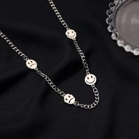 Korean Double-sided Smiley Face Necklace main image 3
