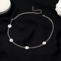 Korean Double-sided Smiley Face Necklace main image 5
