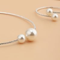 Fashion Pearl Diamond Wedding Necklace Bracelet Set main image 3
