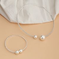 Fashion Pearl Diamond Wedding Necklace Bracelet Set main image 5
