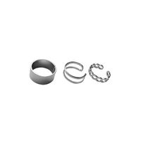 Korean Titanium Steel Opening Adjustable Ring Three-piece main image 6