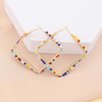 Simple Colorful Beads Square Earrings sku image 3