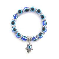 Retro Blue Eye Fatima's Hand Beads Bracelet sku image 1