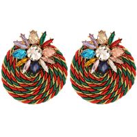 Fashion Colorful Round Braided Earrings Wholesale sku image 2