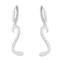Simple Snake Pendant Inlaid Zircon Earrings sku image 2