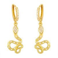 Fashion Snake-shaped Diamond-studded Earrings sku image 1