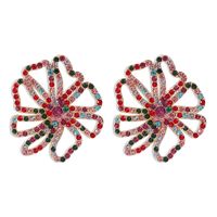 Geometric Color Flower Diamond Alloy Earrings sku image 2