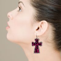 Double-sided Leopard Print Leather Earrings main image 3