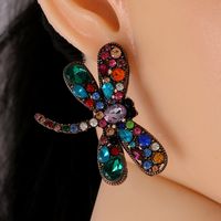 Fashion Dragonfly Colorful Diamond Earrings main image 3