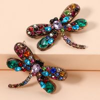 Fashion Dragonfly Colorful Diamond Earrings main image 5