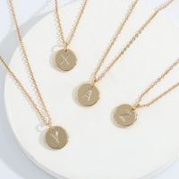 Simple Letter Pendant Copper Necklace main image 1