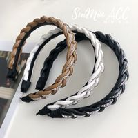 Korean Woven Rhinestone Wide-sided Headband main image 3