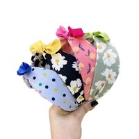 Children's Fabric Floral Fruit Colorful Bowknot Wide-sided Sponge Headband main image 2