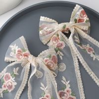 Korean Embroidery Rose Streamer Hairpin main image 4