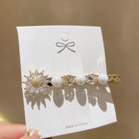 Korean Pearl Flower Crystal Hairpin main image 6