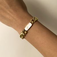 Simple Square Buckle Thick Bracelet main image 1