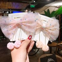Children's Colorful Pink Dot Gauze Big Bow Hair Clip main image 3