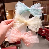 Children's Net Yarn Pink Lace Bow Hairpin main image 3