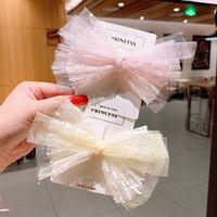 Children's Net Yarn Pink Lace Bow Hairpin main image 6