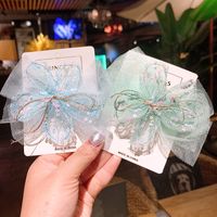Korea's New Flower Sequins Mesh Lace Bow Hairpin main image 4