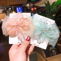 Korea's New Flower Sequins Mesh Lace Bow Hairpin main image 6