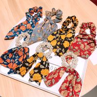 Scrunchies De Pelo De Perlas Con Lazo Floral Coreano main image 4