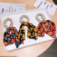 Scrunchies De Pelo De Perlas Con Lazo Floral Coreano main image 5