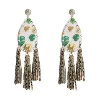 Bohemian Double-sided Printing Long Tassel Earrings main image 6