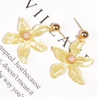 Korean Flower Pearl Earrings Wholesale main image 6