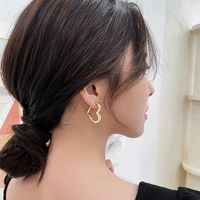 Korean Simple Heart Metal Earrings main image 3