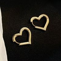 Korean Simple Heart Metal Earrings main image 4