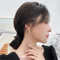 Korean Simple Heart Metal Earrings main image 5