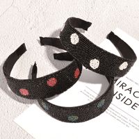 Fashion Baroque Handmade Bead Rhinestone Wide-brimmed Headband main image 1
