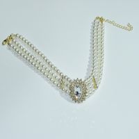 Collar Retro Multicapa Con Perlas Y Diamantes De Imitación main image 5